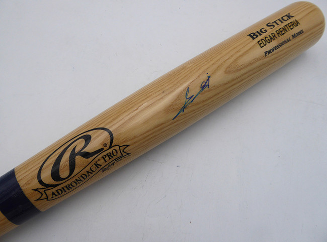 Edgar Renteria Autographed Rawlings Big Stick Bat San Francisco Giants, Miami Marlins MLB Holo #FJ139763