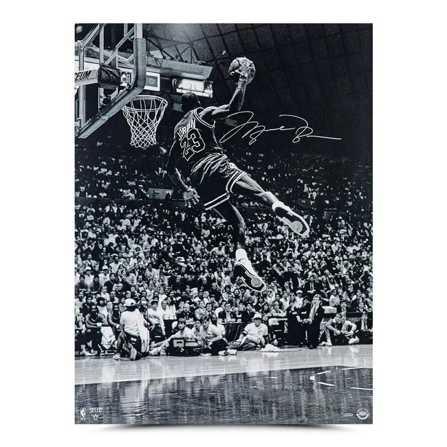 Michael Jordan Autographed 'Frozen in Time' 30x40 Photo Chicago Bulls UDA Holo Stock #261624