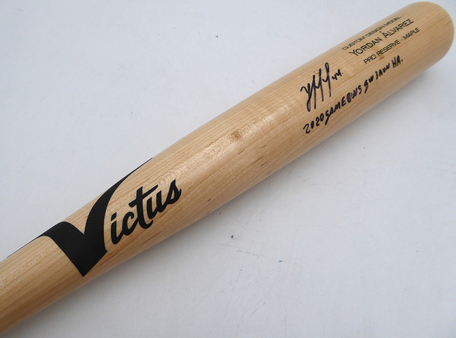 Yordan Alvarez Autographed Victus Player Model Bat Houston Astros "2020 Game 6 WS GW 3 Run HR" Beckett BAS QR #WX92452