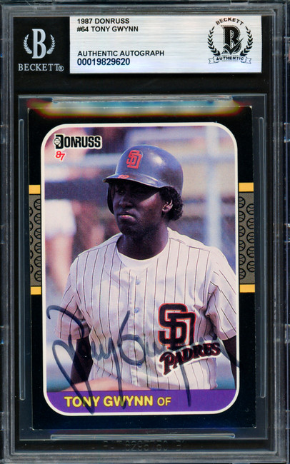 Tony Gwynn Autographed 1987 Donruss Card #64 San Diego Padres Beckett BAS #19829620