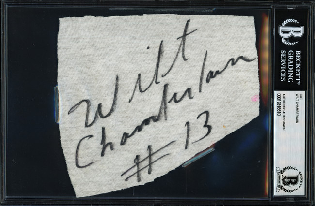 Wilt Chamberlain Autographed 6x5 Cut Signature Los Angeles Lakers "#13" Beckett BAS #19816610