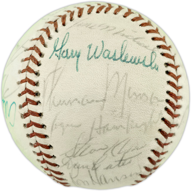 1971 New York Yankees Autographed Official Pro League Baseball With 23 Signatures Including Thurman Munson Beckett BAS #AE85552