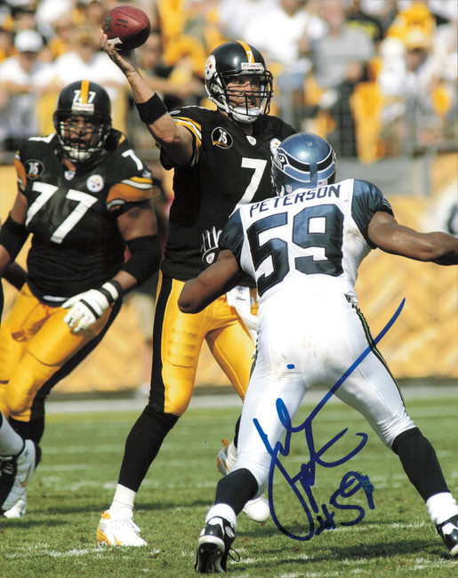 Julian Peterson Autographed 8x10 Photo Seattle Seahawks (Smudged) SKU #263495