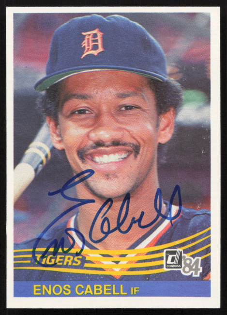 Enos Cabell Autographed 1984 Donruss Card #456 Detroit Tigers SKU #263926