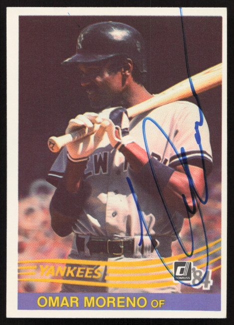 Omar Moreno Autographed 1984 Donruss Card #637 New York Yankees SKU #263965