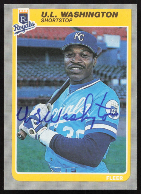 U.L. Washington Autographed 1985 Fleer Card #215 Kansas City Royals SKU #264098