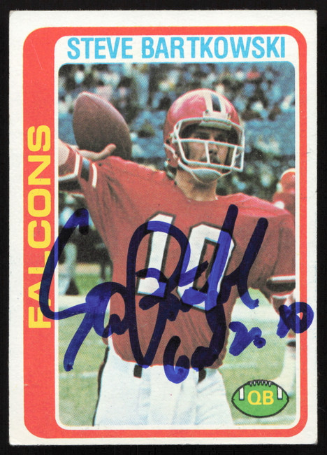 Steve Bartkowski Autographed 1978 Topps Card #196 Atlanta Falcons SKU #264316