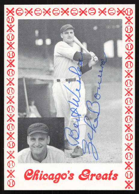 Zeke Bonura Autographed 1976 Chicago's Greats Card Chicago White Sox Red Border SKU #264543