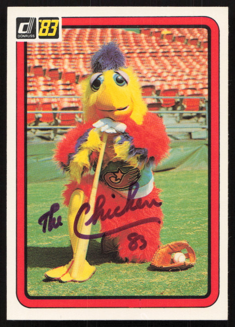 Ted Giannoulas San Diego Chicken Autographed 1983 Donruss Card #645 San Diego Padres SKU #264552