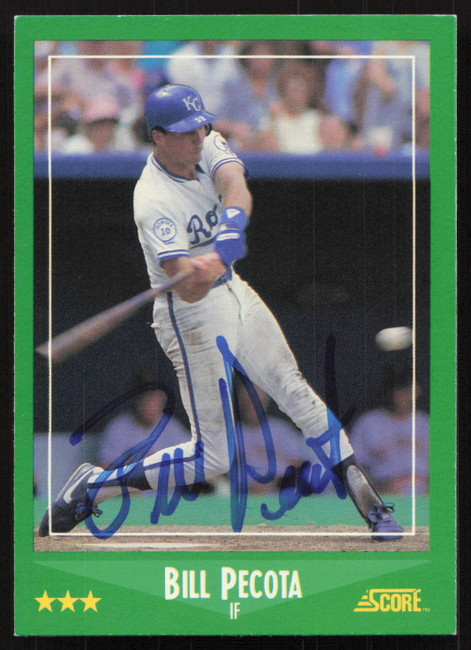 Bill Pecota Autographed 1988 Score Card #377 Kansas City Royals SKU #264569