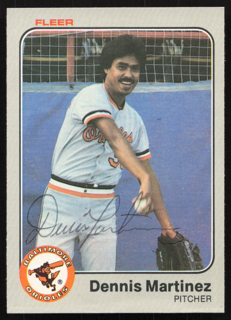 Dennis Martinez Autographed 1983 Fleer Card #64 Baltimore Orioles SKU #264578