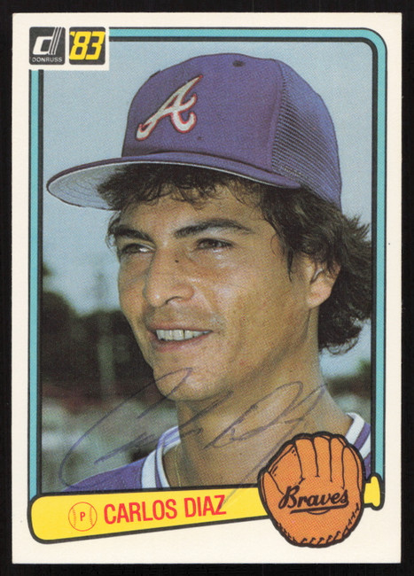 Carlos Diaz Autographed 1983 Donruss Card #562 Atlanta Braves SKU #264640