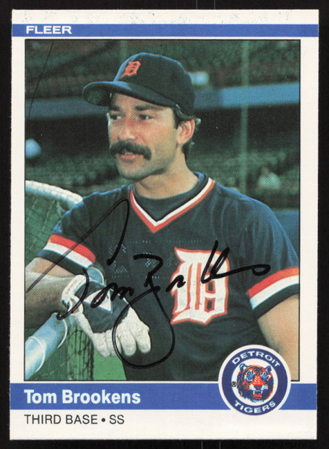 Tom Brookens Autographed 1984 Fleer Card #78 Detroit Tigers SKU #265148