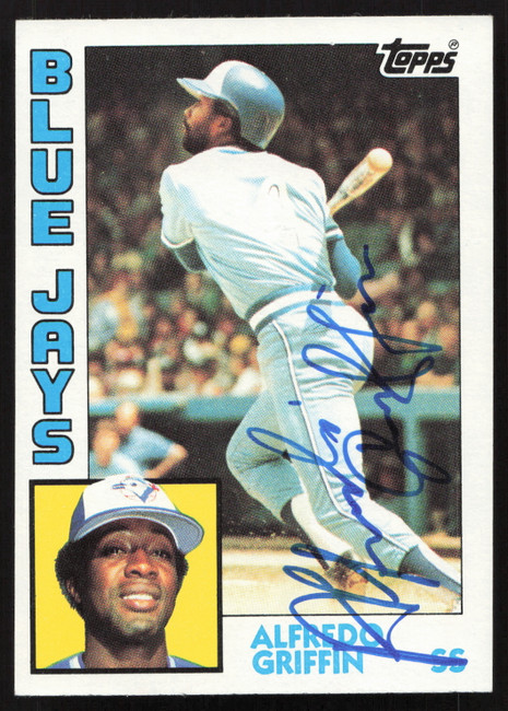Alfredo Griffin Autographed 1984 Topps Card #76 Toronto Blue Jays SKU #264005