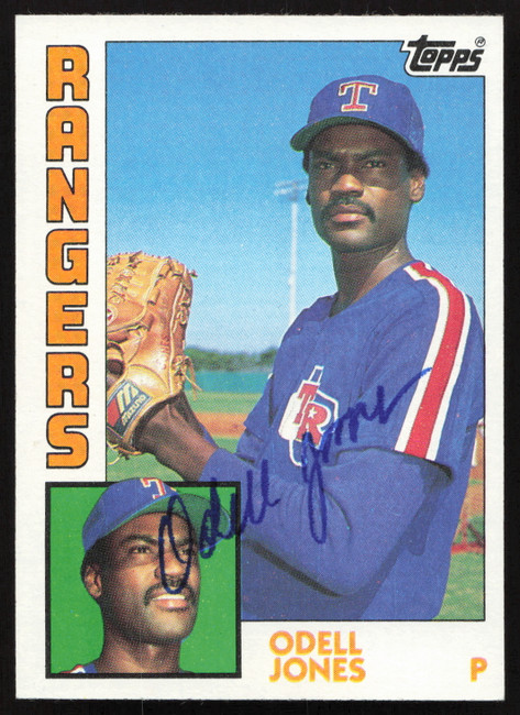 Odell Jones Autographed 1984 Topps Card #734 Texas Rangers SKU #264074