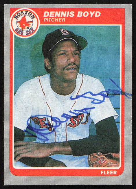 Dennis Oil Can Boyd Autographed 1985 Fleer Card #152 Boston Red Sox SKU #264293