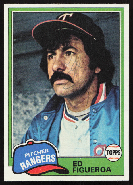 Ed Figueroa Autographed 1981 Topps Card #245 Texas Rangers SKU #264926