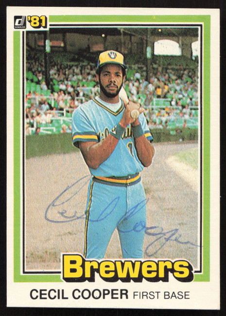 Cecil Cooper Autographed 1981 Donruss Card #83 Milwaukee Brewers SKU #264978