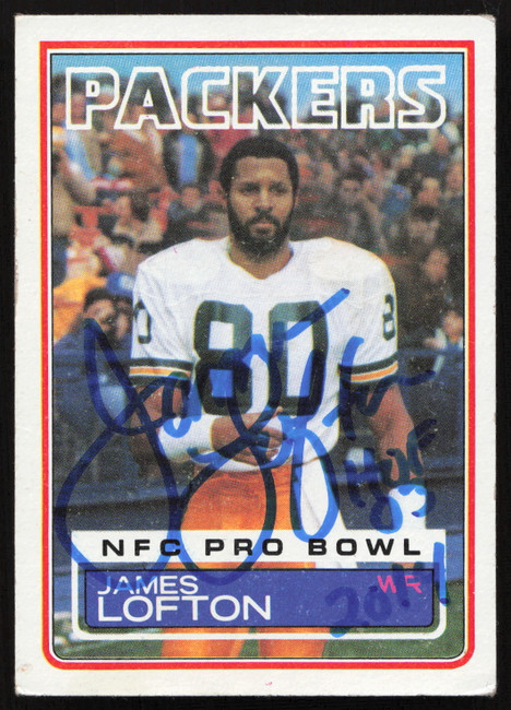 James Lofton Autographed 1983 Topps Card #83 Green Bay Packers SKU #265300