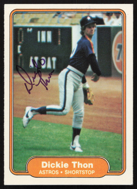 Dickie Thon Autographed 1982 Fleer Card #235 Houston Astros SKU #263632