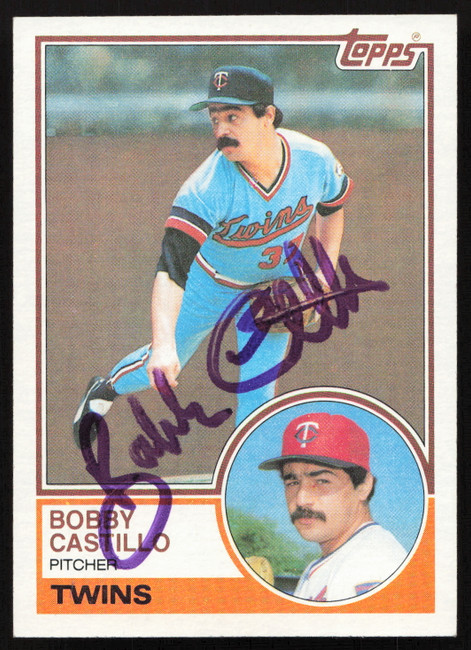 Bobby Castillo Autographed 1983 Topps Card #327 Minnesota Twins SKU #263836