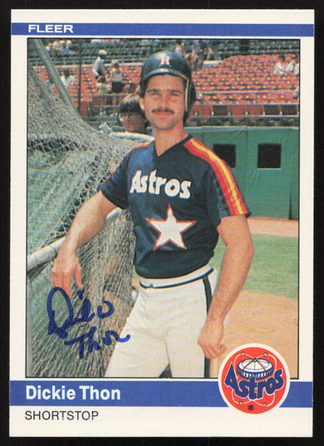 Dickie Thon Autographed 1984 Fleer Card #243 Houston Astros SKU #263983
