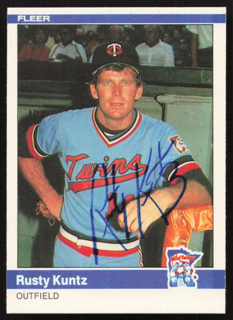 Rusty Kuntz Autographed 1984 Fleer Card #568 Minnesota Twins SKU #263996