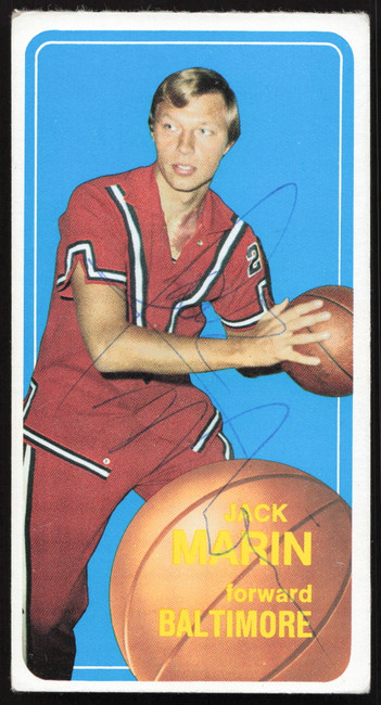 Jack Marin Autographed 1970-71 Topps Card #36 Baltimore Bullets SKU #264158