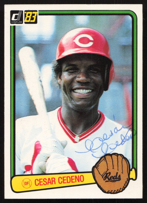 Cesar Cedeno Autographed 1983 Donruss Card #43 Cincinnati Reds SKU #264603
