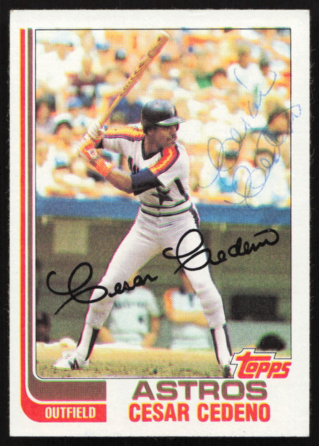Cesar Cedeno Autographed 1982 Topps Card #640 Houston Astros SKU #264827