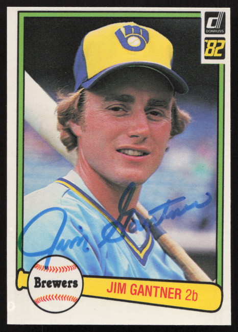 Jim Gantner Autographed 1982 Donruss Card #406 Milwaukee Brewers SKU #264853