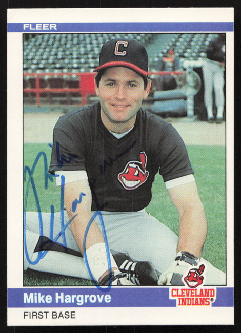 Mike Hargrove Autographed 1984 Fleer Card #543 Cleveland Indians SKU #265182