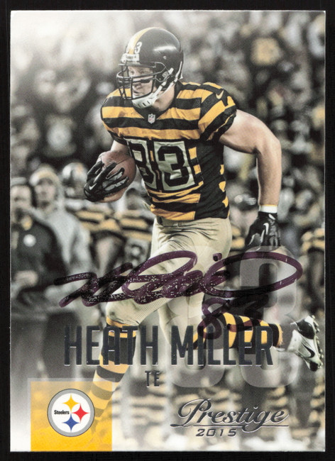 Heath Miller Autographed 2015 Panini Prestige Card #79 Pittsburgh Steelers SKU #265378