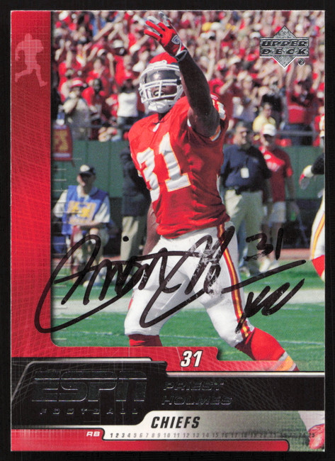 Priest Holmes Autographed 2005 Upper Deck Card #48 Kansas City Chiefs SKU #265380