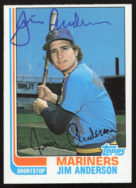 Jim Anderson Autographed 1982 Topps Card #497 Seattle Mariners SKU #263692