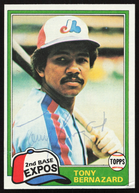 Tony Bernazard Autographed 1981 Topps Card #413 Montreal Expos SKU #264934