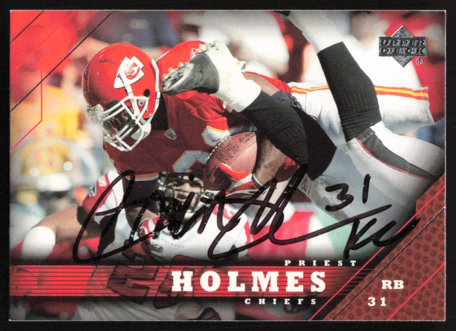 Priest Holmes Autographed 2005 Upper Deck Card #91 Kansas City Chiefs SKU #265381