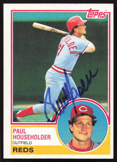 Paul Householder Autographed 1983 Topps Card #34 Cincinnati Reds SKU #263808