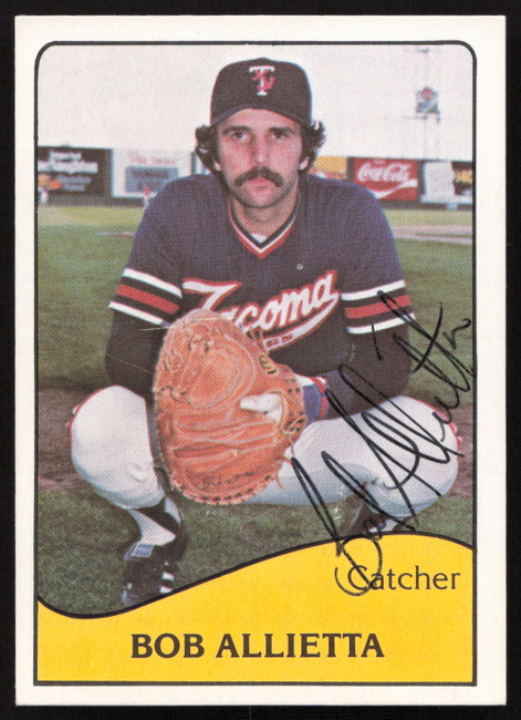 Bob Allietta Autographed 1979 TCMA Rookie Card #25 Tacoma Tugs SKU #264186