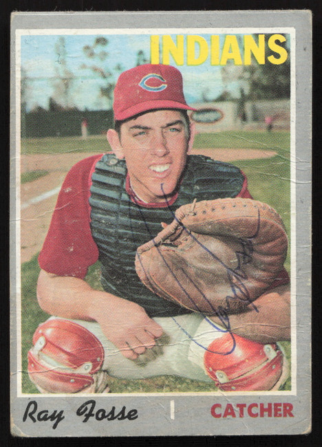 Ray Fosse Autographed 1970 Topps Card #184 Cleveland Indians SKU #264298