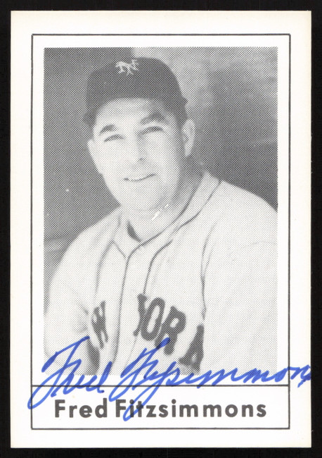 Fred Fitzsimmons Autographed 1978 Grand Slam Card #14 New York Giants SKU #264502