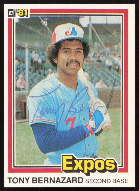 Tony Bernazard Autographed 1981 Donruss Card #449 Montreal Expos SKU #265010