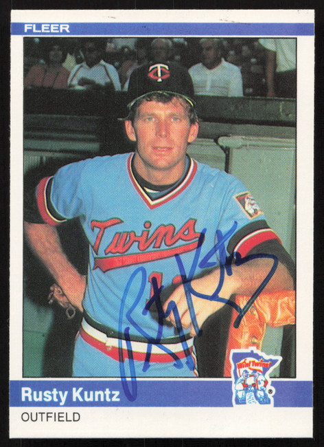 Rusty Kuntz Autographed 1984 Fleer Card #568 Minnesota Twins SKU #265190