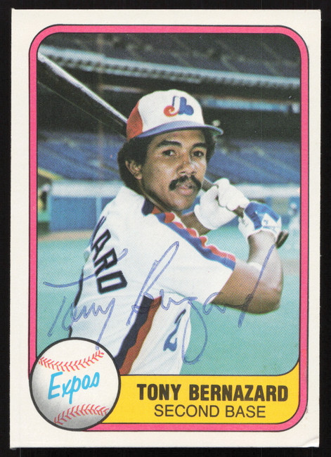 Tony Bernazard Autographed 1981 Fleer Card #168 Montreal Expos SKU #265063
