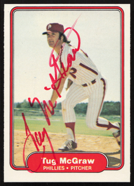 Tug McGraw Autographed 1982 Fleer Card #251 Philadelphia Phillies SKU #264493