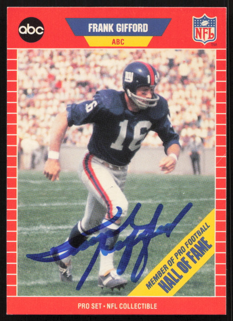 Frank Gifford Autographed 1989 Pro Set Card #2 New York Giants SKU #265388
