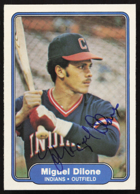 Miguel Dilone Autographed 1982 Fleer Card #365 Cleveland Indians SKU #263638