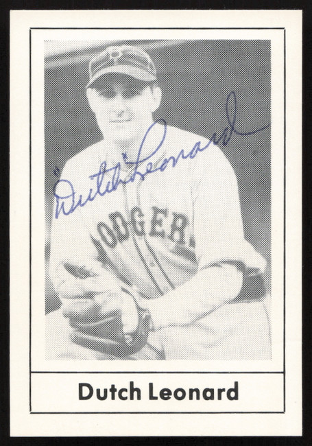 Dutch Leonard Autographed 1978 Grand Slam Card #76 Brooklyn Dodgers SKU #264504