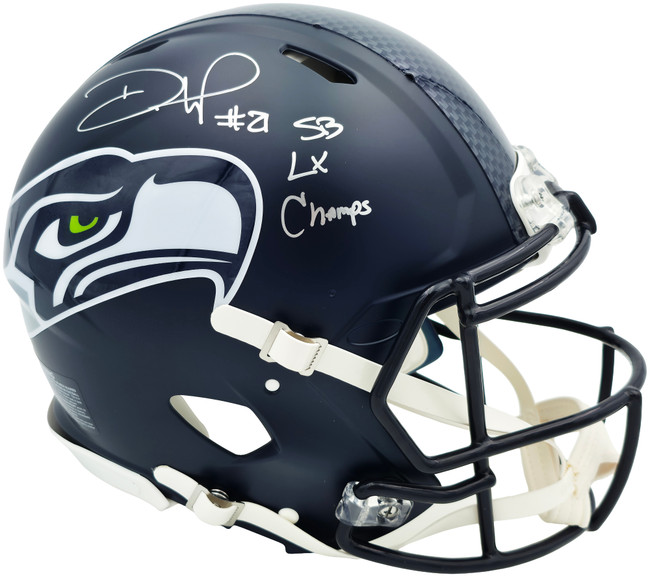 Devon Witherspoon Autographed Seattle Seahawks Blue Full Size Super Bowl LX Champions Logo Speed Authentic Helmet "SB LX Champs" Beckett BAS Witness Stock #265439