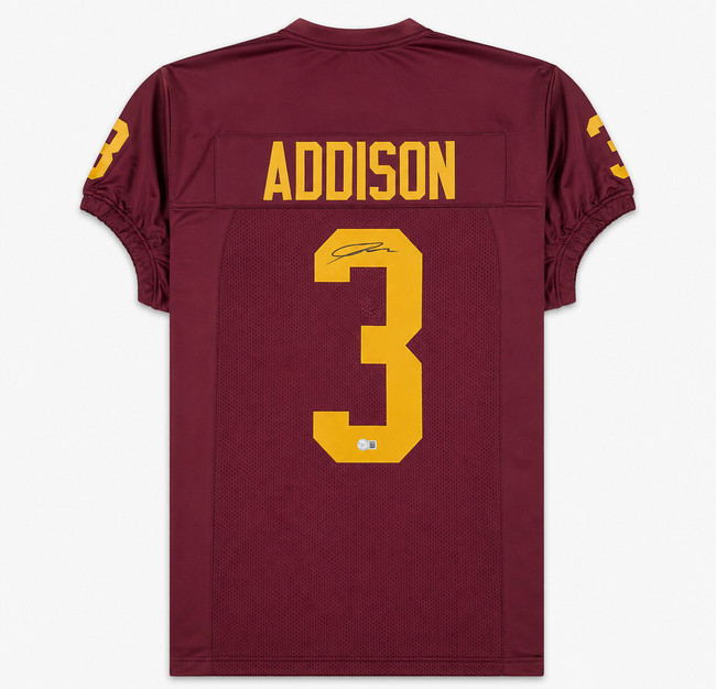 USC Trojans Jordan Addison Autographed Maroon Jersey Beckett BAS QR Stock #263335